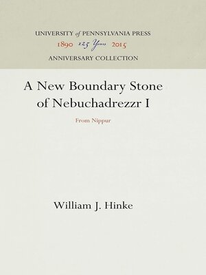 cover image of A New Boundary Stone of Nebuchadrezzr I